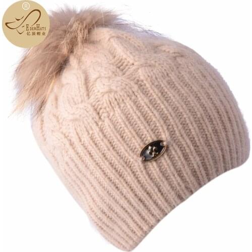 Winter wool knitted hat Bonnet Beanie hat Pom pom hat Skullies hat for women Winter hats for women W10-3858