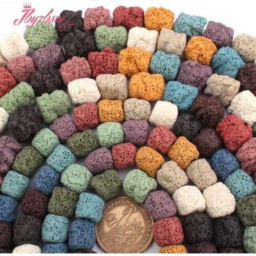 13x16,10x14mm Column Beads Multicolor Lava Rock Beads Natural Stone Bead For Men Women DIY Necklace Bracelats Jewelry Making 15"