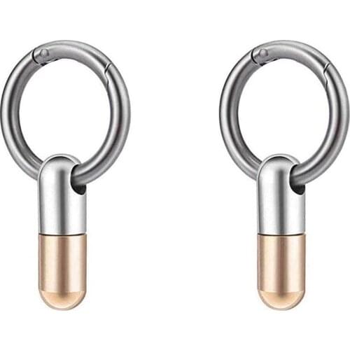 2Pcs Stainless Steel Key Hanging Buckle Capsule Shape Portable Mini Cutting Mini Unboxing Device