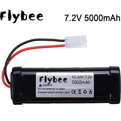7.2V 5000mAh Ni-MH Rechargeable Batteries with Tamiya Discharge Connector Kep-2p Plug for RC Racing Cars Boats Off-road vehicle