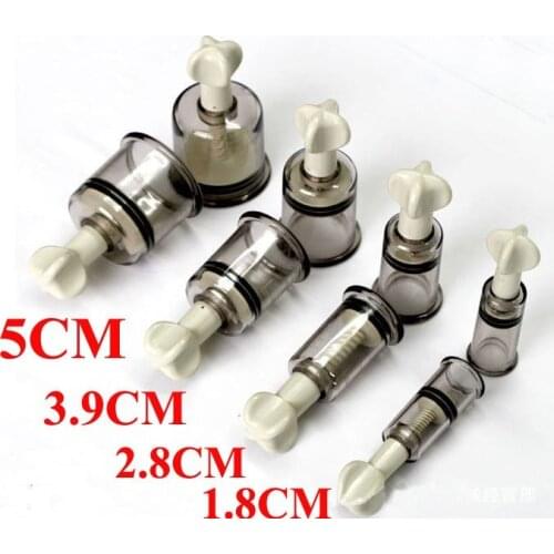 8 Pcs/Lot 4 Sizes 1.8/2.8/3.8/5 CM Nipple Sucker Clamps Stimulator Nipple Pussy Clitoris Sucker Pump Clamps Massager Sex Toys