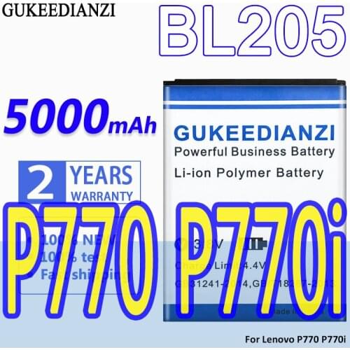 High Capacity GUKEEDIANZI Battery BL205 5000mAh For Lenovo P770 P770i