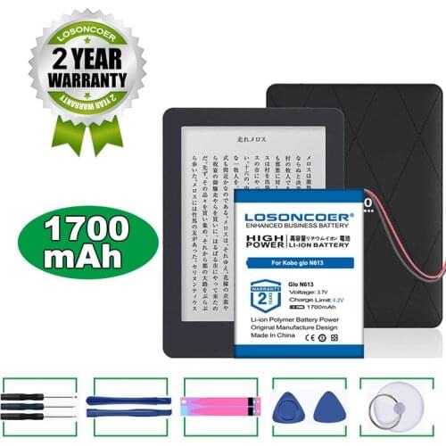 LOSONCOER 1700mAh For E-book Reader Kobo Glo Battery N613