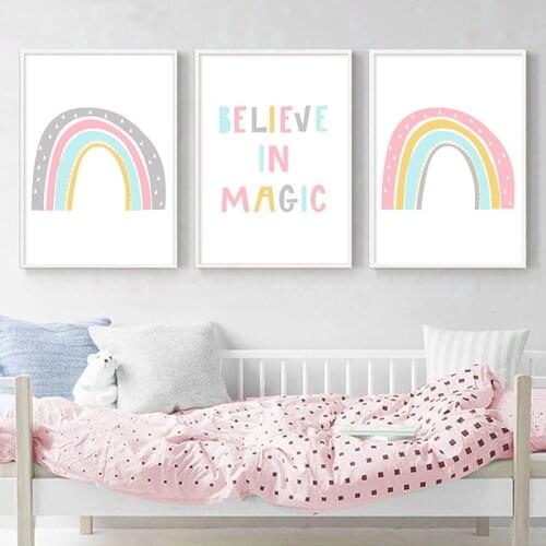 5D DIY Diamond Painting Colorful Rainbow Wall Art Child Poster Nordic Magic Baby Girls Bedroom Decoration Nursery Painting