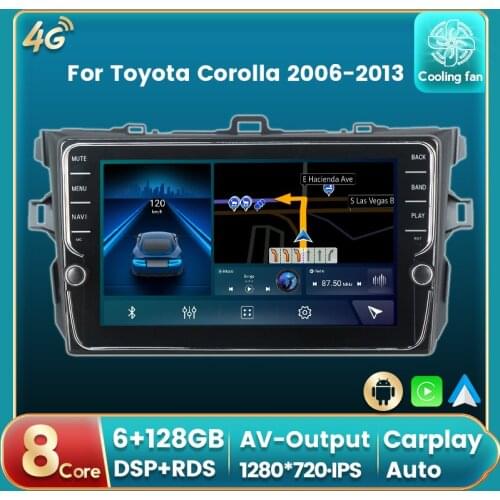 4G LTE 6+128G DSP Android 10 Car Radio Multimedia GPS Player For Toyota Corolla E140/150 2007 2008 2009 2010 2011 2012 2013-2016
