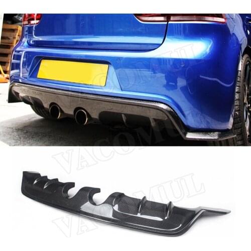 Carbon Fiber / FRP Rear Lip Diffuser Spoiler For Volkswagen VW Golf 6 VII MK6 R20 2010-2013 E Style Back Bumper Plate Guard