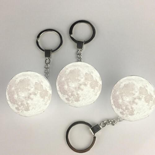 Portable 3D Print Moon Light Keychain Decoration Night Light Creative Gifts White Light Durable and Practical Gifts Dropshipping