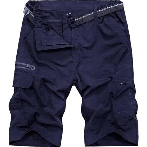 Outdoor Waterproof Quick Dry Hiking Shorts Thin Breathable Multi Pocket Short Trousers Tactical Sport Trekking Mens Army Shorts