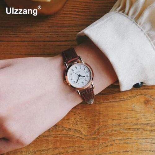 Luxury Black Red Brown Quartz Women Watch Simple Small Round Dial Watch Classic Ladies Watch Quartz Watch Relojes Mujer Nice