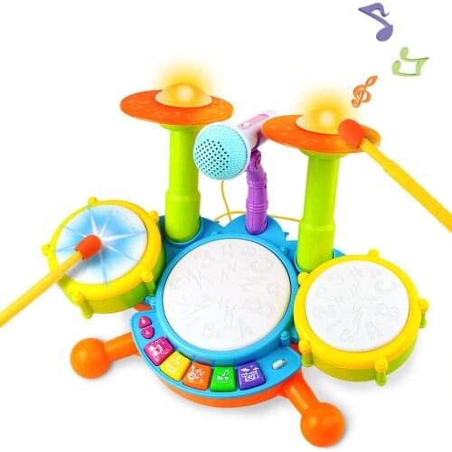 Kids Toy Drum Set Musical Instruments Early Education Musical Drum for Toddlers Electronic Drum Kit Gift for Boys Girls