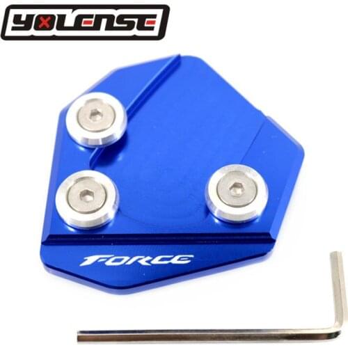 For YAMAHA FORCE 155 FORCE155 Force 155 Motorcycle CNC Aluminum Kickstand Foot Side Stand Extension Pad Support Plate Enlarge