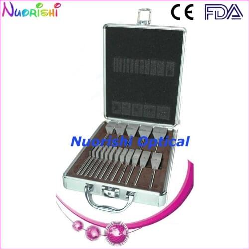 HLS16 Ophthalmic Optical Optometry Glass K9 Loose Prism Bars Stainless Steel Handle Kit Set Aluminum Case Packed Free Shipping