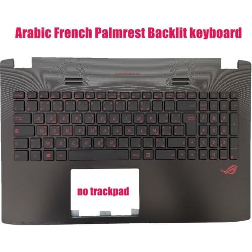 Arabic Fench Palmrest Backlit Keyboard for Asus GL552J GL552JX/GL552V GL552VL GL552VW GL552VX