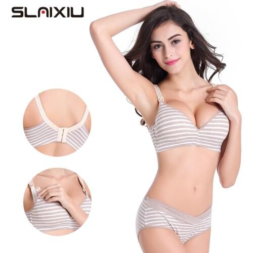 Maternity Bra+Panties Set Cotton Maternity Feeding Bras Breast For Women Pregnant Brassieres Underwear Mother Pregnancy Clothes