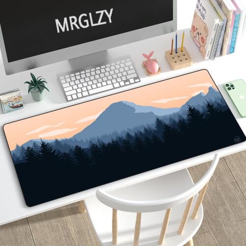 Drop Shipping 400X900MM Sunset Forest Mouse Pad Large Art Mousepad Gaming Accessoroes Laptop Gamer Waterproof Keyboard Desk Mat