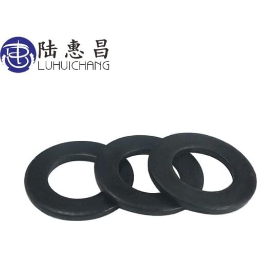 Luchang 10pcs M18 M20 M22 M24 M27 M30 Black Carbon Steel Washer Plated Flat Spacer Washer Seals Gasket Ring