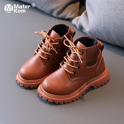 Кожаные ботинки для девочек Mater Kom China At AliExpress