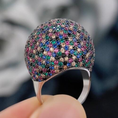 Bride Talk New Arrivals Trendy Popular Women Ring Cubic Zirconia Beautiful Colorful Stone Luxury Jewelry For Wedding Party Rings