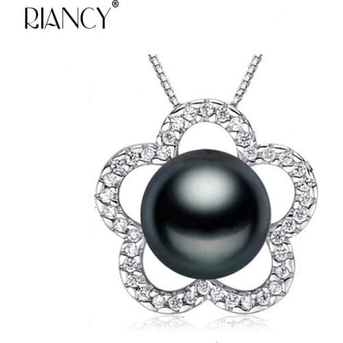 Fashion 925 sterling silver Pearl Pendant Necklace Jewelry Natural Freshwater 10-11mm big Pearl Pendants Pearl Jewelry For Women