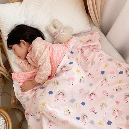 Soft Summer Quilt Breathable Baby Blanket Cotton Double-layer Yarn Kids Blanket Aircon Blanket 120*150cm /80*120cm
