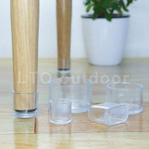 8/16pcs Chair Leg Socks Transparent Oval Table Floor Feet Cover Protector Pads Dust Cover Non-Slip Furniture Leveling Feet