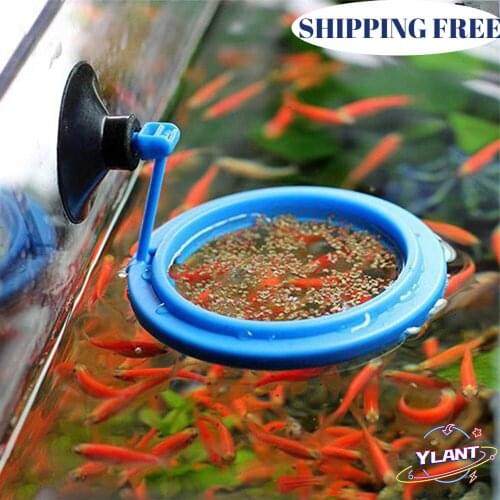 New Aquarium Feeding Ring Fish Tank Station Floating Food Tray Feeder Square Circle Accessory Water Plant Buoyancy Suction Cup