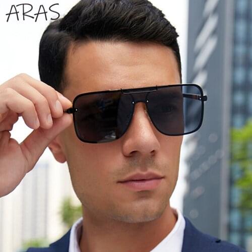 Mens Sunglasses Fashion Oversized Sun Glasses Men Brand Designer Goggle One Piece Square Sun Glasses Female Style Oculos De Sol