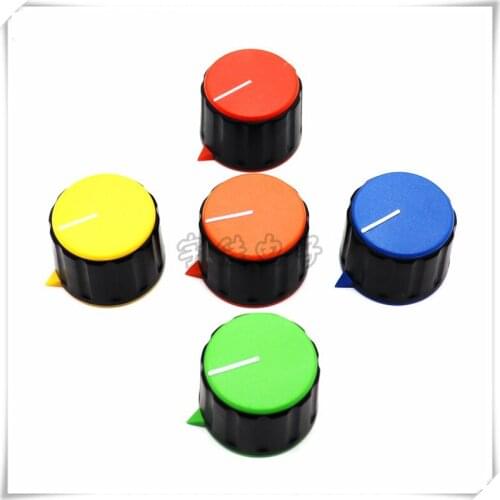2 Pieces Plastic Flower Shaft Knob Diameter 28.5mm Height 21mm Potentiometer Encoder Arrow Mark Knob Gear Shaped Inner Hole 6mm