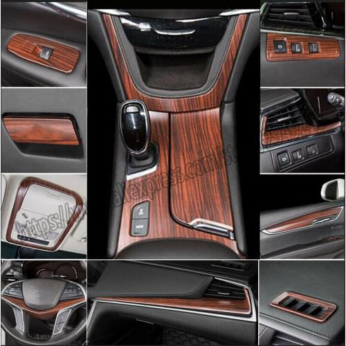 Fit for Cadillac XT5 2017-2019 21PCS Peach Wood Grain carbon fibre Car interior decoration Car modification cove Trim