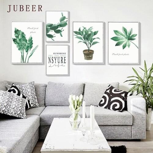 Poster Nordic Plant Canvas Painting Wall Painting Potted Leaves Pictures for The Livingroom Scandinavian Style Modern Home Decor