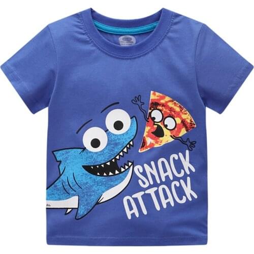 Jumping Meters Summer Cartoon Baby T shirts For Boys Cotton Clothes Animals Print Hot Selling Children Short Sleeve Tees Shirts