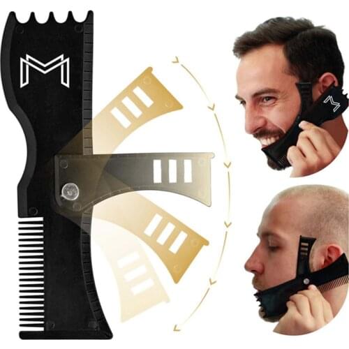 Adjustable Men Beard Shaping Styling Template Comb Mens Beards Combs Beauty Tools for Hair Beard Trim Templates Hairstyles