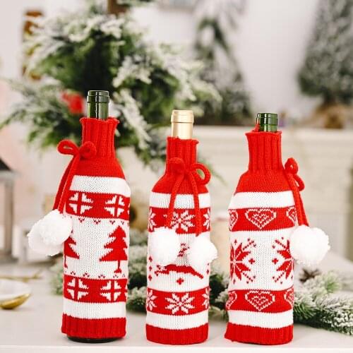 Christmas Wine Bottle Cover Santa Claus Bottle Sets Cover New Year Party Table Home Decor Christmas Decoration Xmas Wine Cover