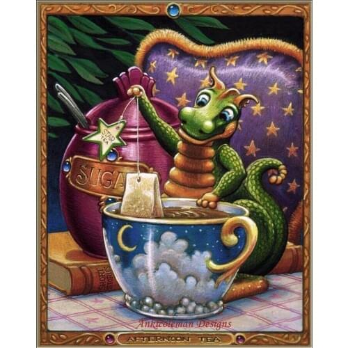 Needlework for Embroidery DIY DMC Unprinted on fabric - Counted Cross Stitch Kits 14 ct Oil painting - Afternoon Tea