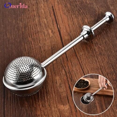 2Pcs/5Pcs/Lot 304 Stainless Steel Ball Shape Mesh Tea Strainer Tea Leaf Spice Handle Tea Ball Infuser Kitchen Gadget