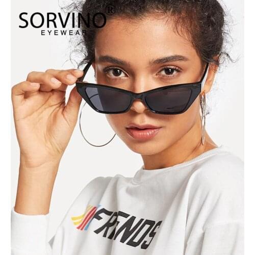 SORVINO 2020 Vintage Women Small Cat Eye Sunglasses Brand Designer Red Tortoiseshell Fashion 90s Cateye Sun Glasses Shades SP175
