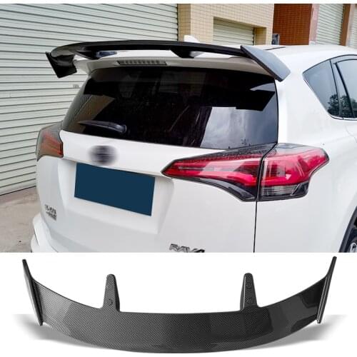 Trunk Spoiler Carbon Surface Type TE Car Rear Trunk Wing ABS material Refit Accessories Spoiler For Toyota RAV4 2013 - 2020
