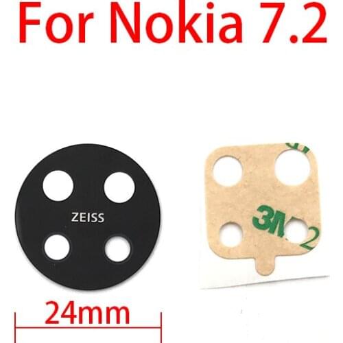 2Pcs/Lot, Compatible For Nokia 7.2 Rear Back Camera Glass Lens Cover Replacement with Adhesive Sticker