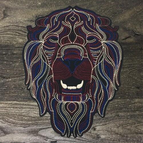 2Pcs Large lionEmbroideryIron onPatches for clothes Applique thermal stickers on clothes free shipping products from aliexpress