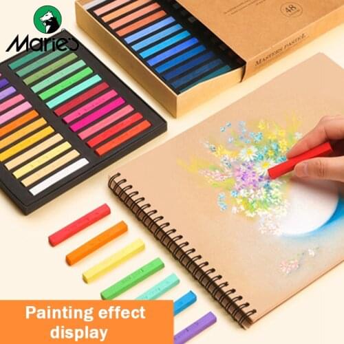 Maries Masters Pastel Stick Painting Crayon 12/24/36/48 Colors Toner Pastel Drawing Colored Crayon/Chalk/Brush For Art Supplies