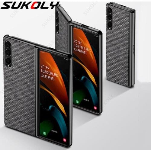 Comfortable Fabric Thin Case for Samsung Galaxy Z Fold3 Fold 3 2 5G Fold2 Flip3 Hard PC +Cloth Anti-Fingerprint Phone Bag Cover