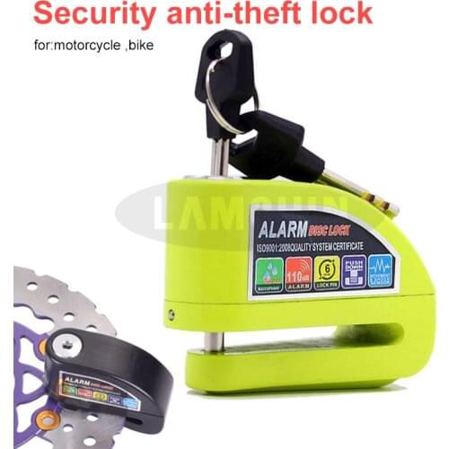 Waterproof Motorcycle Bike Lock Electromobile Alarm Lock Security Anti-Theft Lock Disc Brake Lock With Bag Reminder Rope