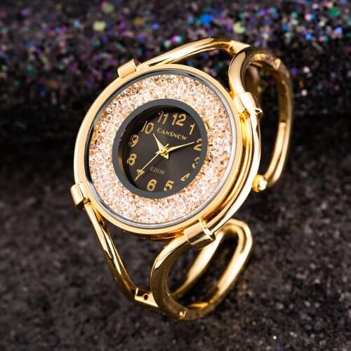 Womens Bracelet Watches Fashion Girls Dress Diamond Saats Ladies Analog Quartz Rose Gold Clock zegarek damski