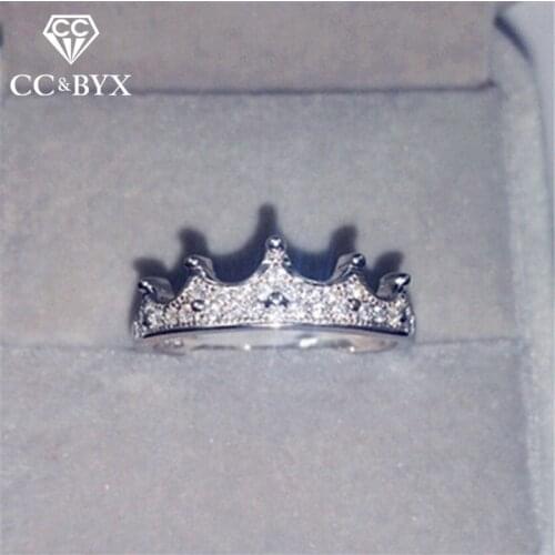 CC Crown Rings For Women Baroque Gothic Cubic Zirconia Luxury Princess Queen Anel Jewelry Bridal Wedding Anillos CC1463