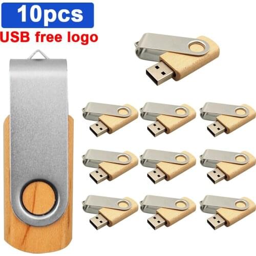 10pcs/lot Custom LOGO Wooden Clip + Box USB 2.0 Version memory flash stick pen drive 8gb 16gb 32gb 64gb for Wedding Photography