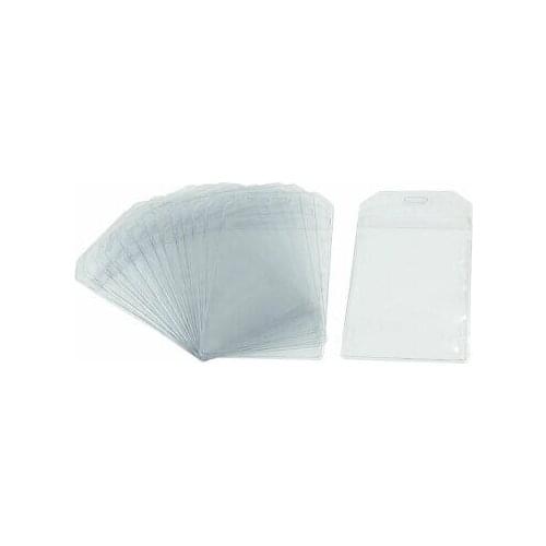 Office Workers Clear Vertical Business ID Badge Card Holders 14 Pcs