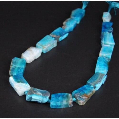 15.5"/strand Crack Raw Blue Dragon vein Agates Drusy Slab Slice Loose Beads,Onxy Stone Nugget Pendant Necklace Jewelry Making
