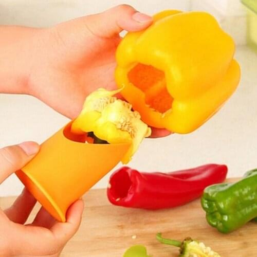 2Pcs Creative Pepper Corer Slicer Pepper Seeded Remover Tomato Core Separator Device Kitchen Fruit Vegetable Core Remover Tools