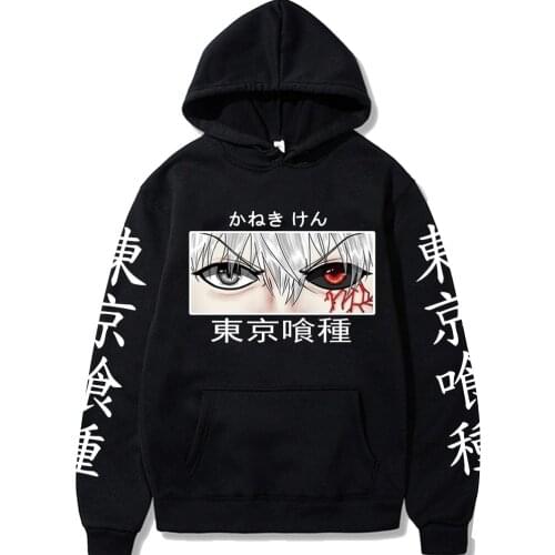 2021 Anime Tokyo Ghoul Eyes Hoodie Harajuku Long Sleeve Pullover Tops