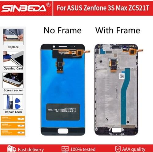 5.2" For ASUS Zenfone 3S Max ZC521TL X00GD LCD Display Touch Screen with Frame Digitizer Assemble For ASUS ZC521TL Display X00GD